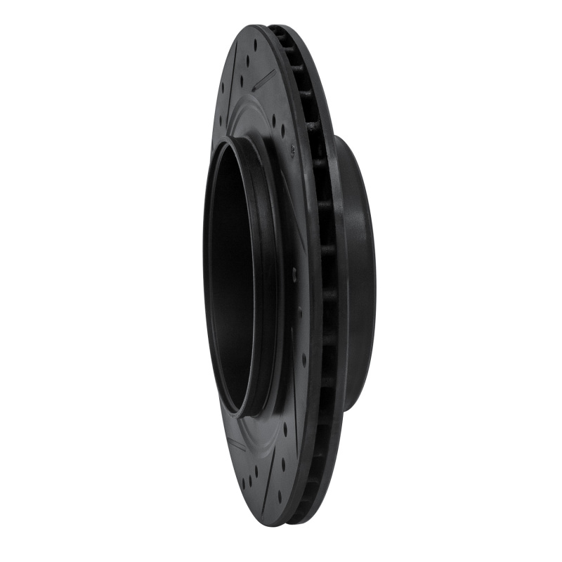 Saab 9-5 Brake Rotor (1) - Rear Right - R1 Concepts - Drilled & Slotted - Black - `02-`10